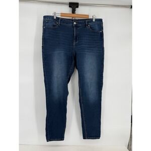 Curve Appeal Essential Skinny Jeans Womens Sz 16/33 Dark Wash Blue Stretch Denim